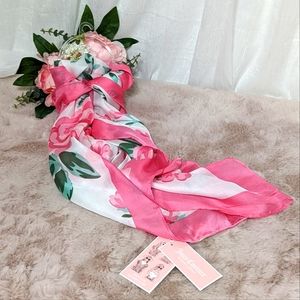 🆕 Pink Floral Multi-Wear Square Scarf 💖 Juicy Couture